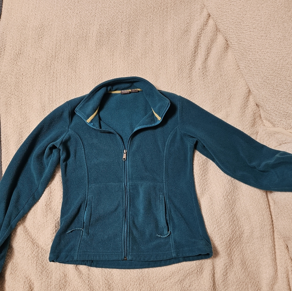 Teal White Sierra Full Zip Fleece